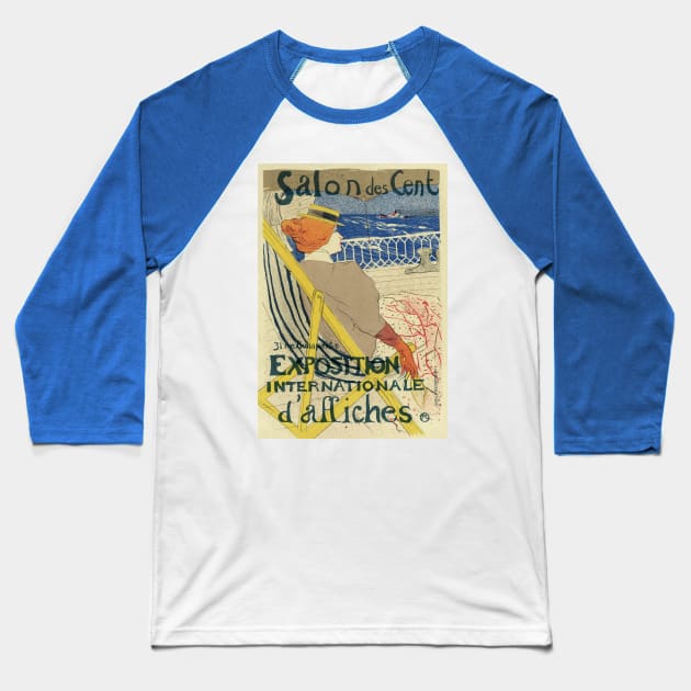 Salon des Cents by Toulouse Lautrec Baseball T-Shirt by MasterpieceCafe